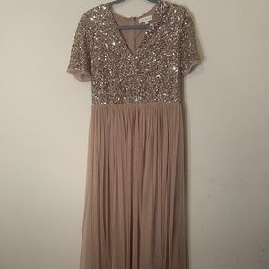 Maya Deluxe Sequin/Tulle Midi Dress